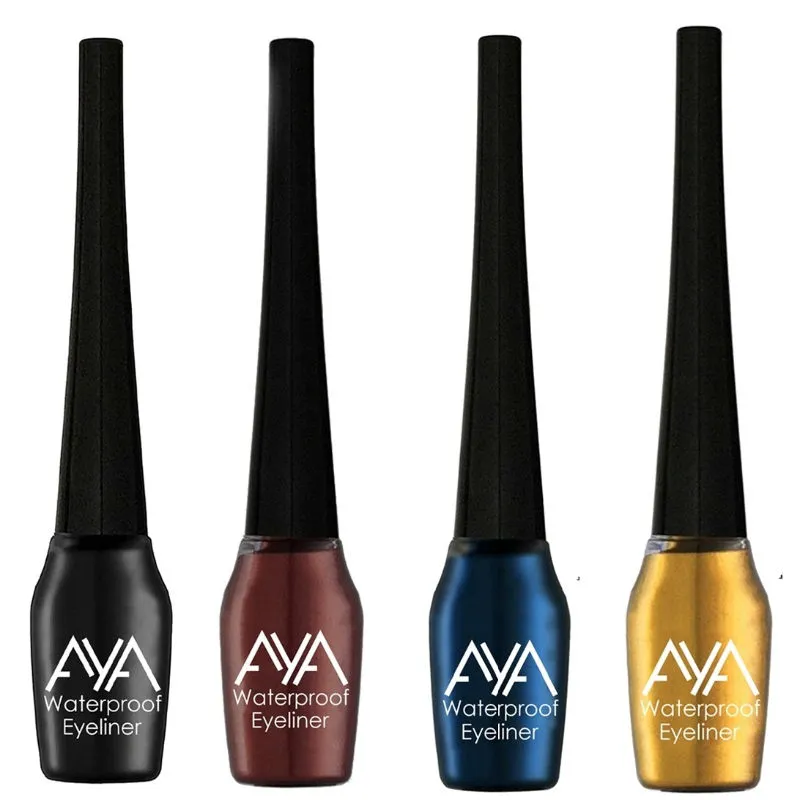 AYA Waterproof Eyeliner - Black, Blue, Brown, Golden (Set of 4)