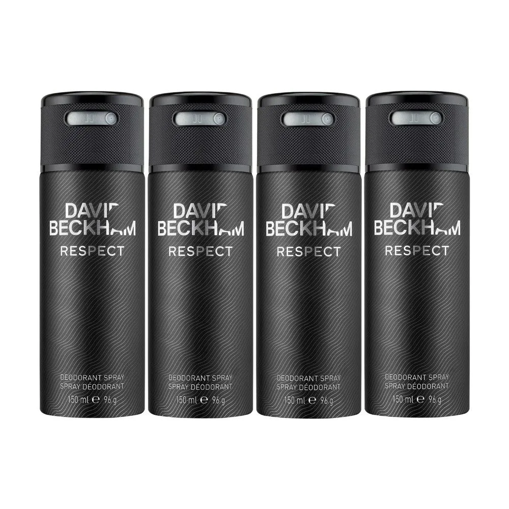 David Beckham Respect Deodorant Spray (Pack Of 4)