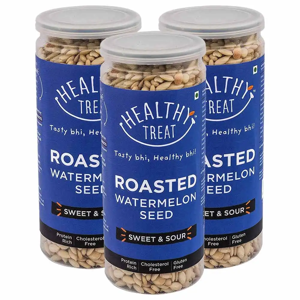 Healthy Treat Roasted Watermelon Seeds (Pack of 3),  Each 125g Sweet and Sour  0.375 kg