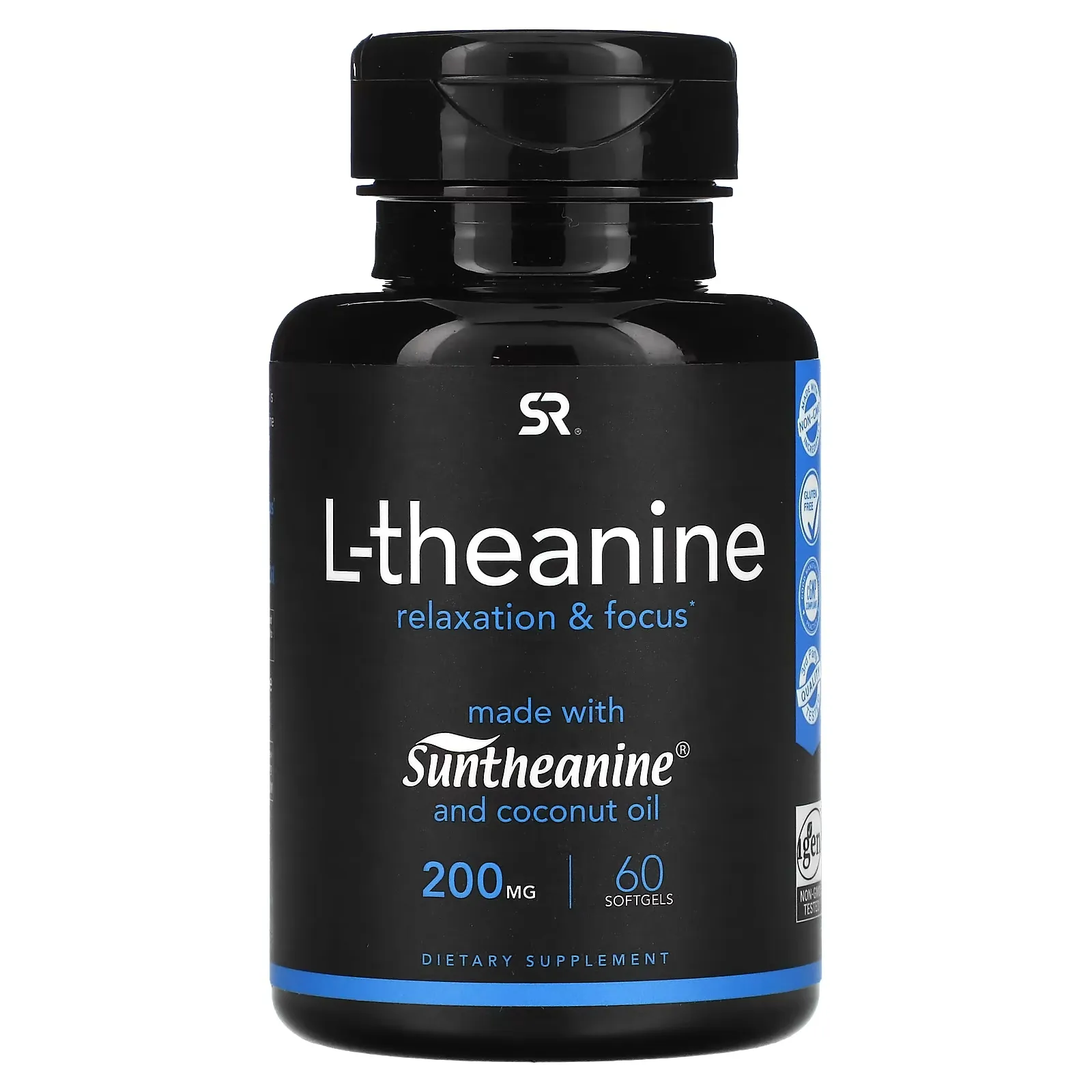 L-theanine, 200 mg, 60 Softgels