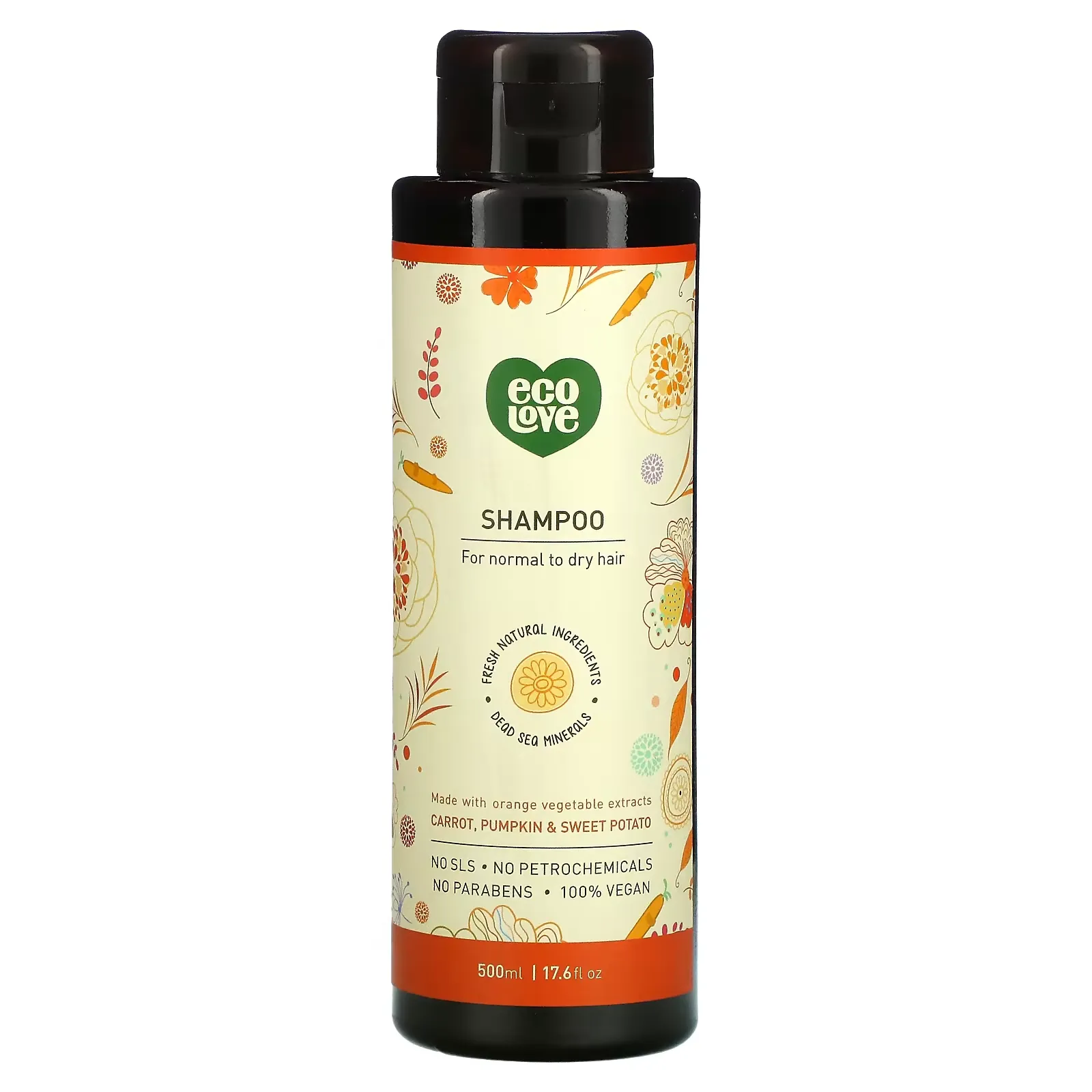 Shampoo, For Normal to Dry Hair, Carrot, Pumpkin & Sweet Potato, 17.6 fl oz (500 ml)