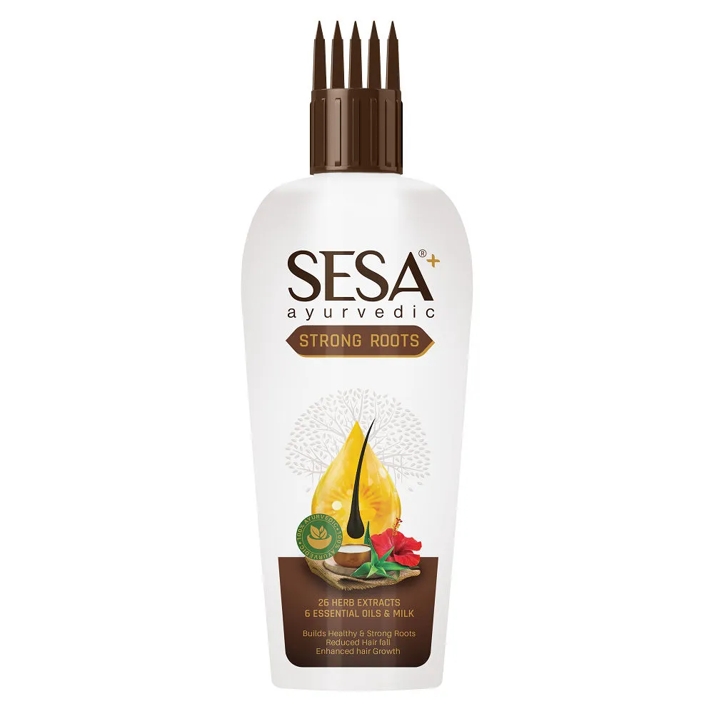 SESA Ayurvedic Strong Roots Oil With 26 Herbs & 6 Oils - For Hair Fall Control & Hair Growth