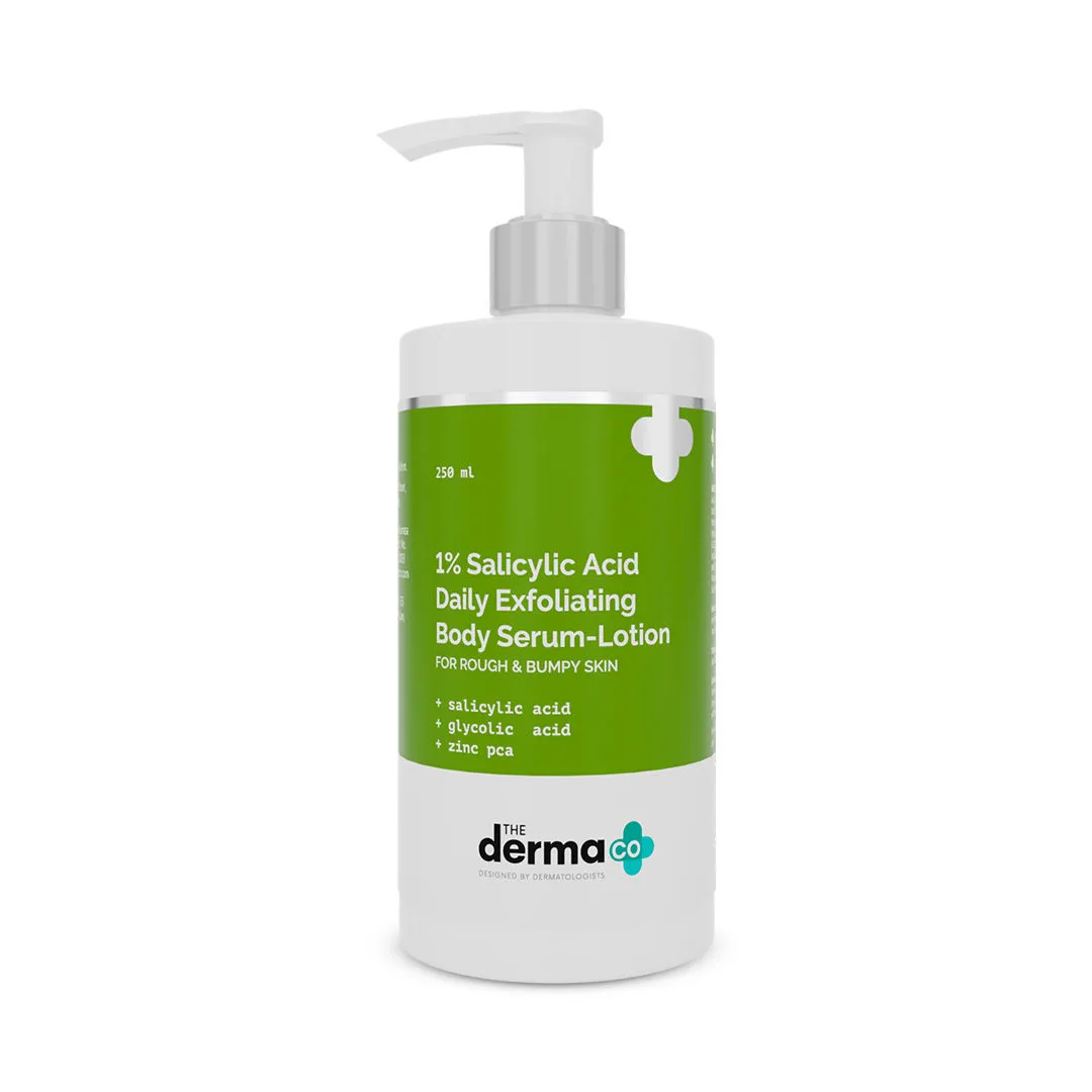 The Derma Co 1% Salicylic Acid Daily Exfoliating Body Serum Lotion For Rough & Bumpy Skin