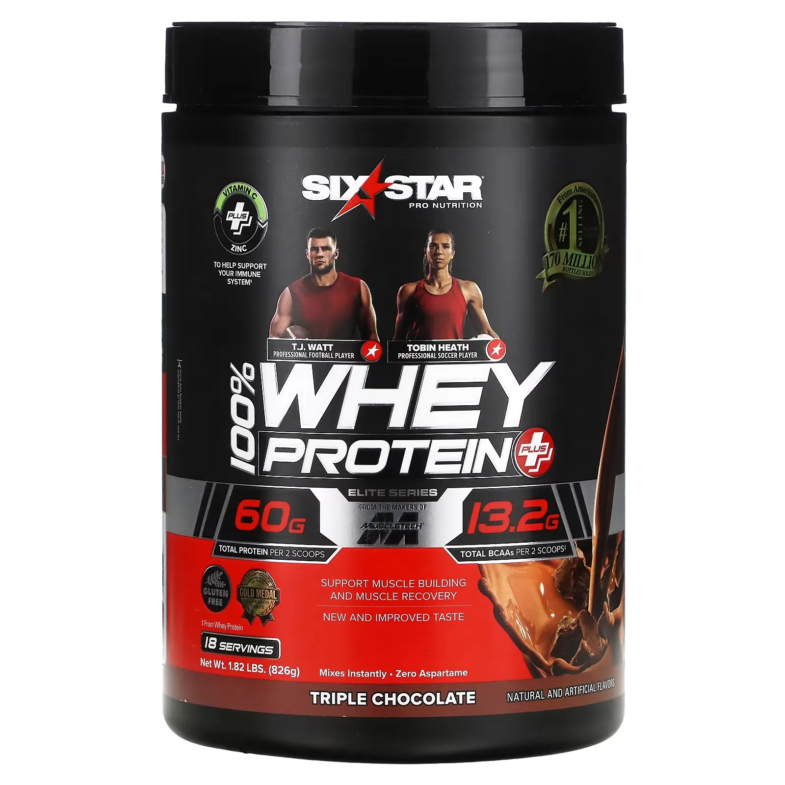 Elite Series, 100% Whey Protein Plus, Triple Chocolate, 1.82 lbs (826 g)