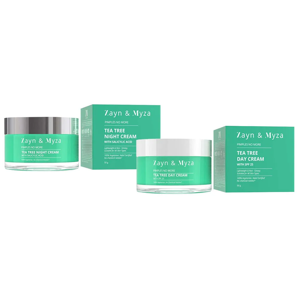 ZM Zayn & Myza Day & Night Combo For Men & Women -Tea Tree & Salicylic Acid Night Cream + Day Cream