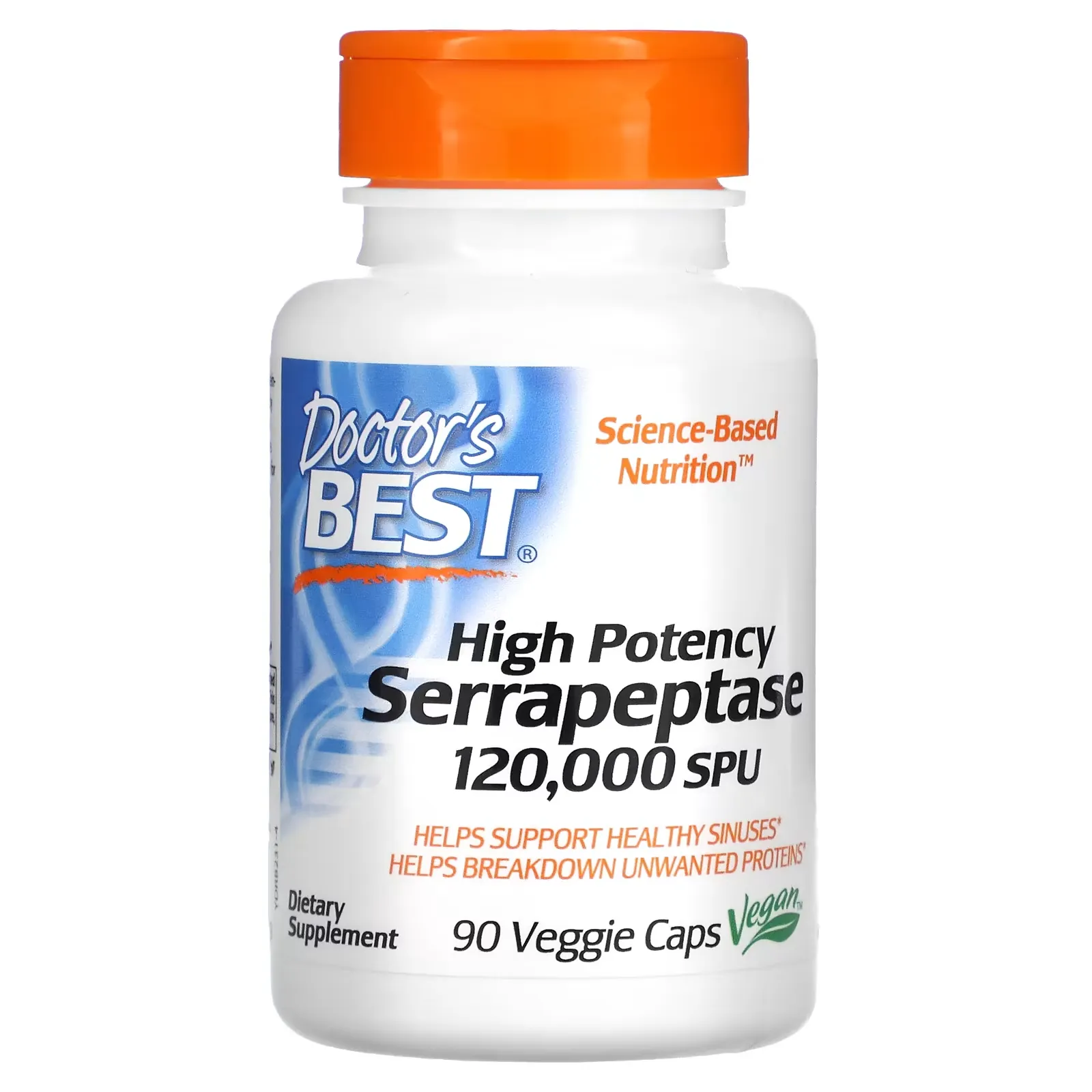 High Potency Serrapeptase, 120,000 SPU, 90 Veggie Caps