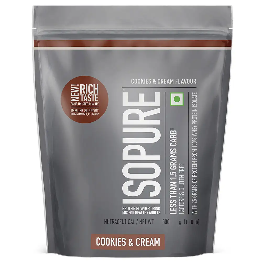 Isopure 100% Whey Protein Isolate with Less Than 1.5 Grams Carbs,  1.1 lb  Cookies & Cream