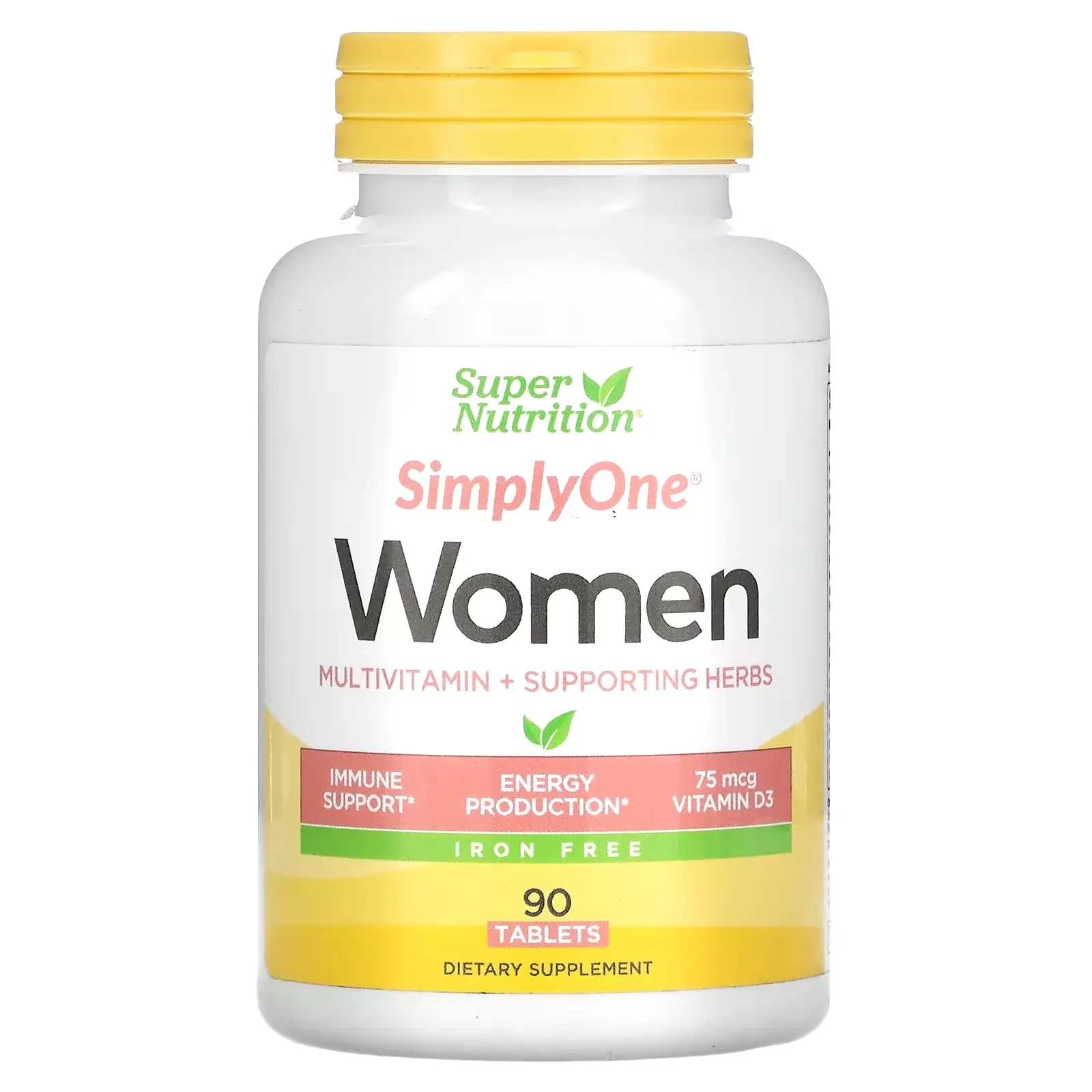 SimplyOne, Women’s Multivitamin + Supporting Herbs, Iron-Free, 90 Tablets