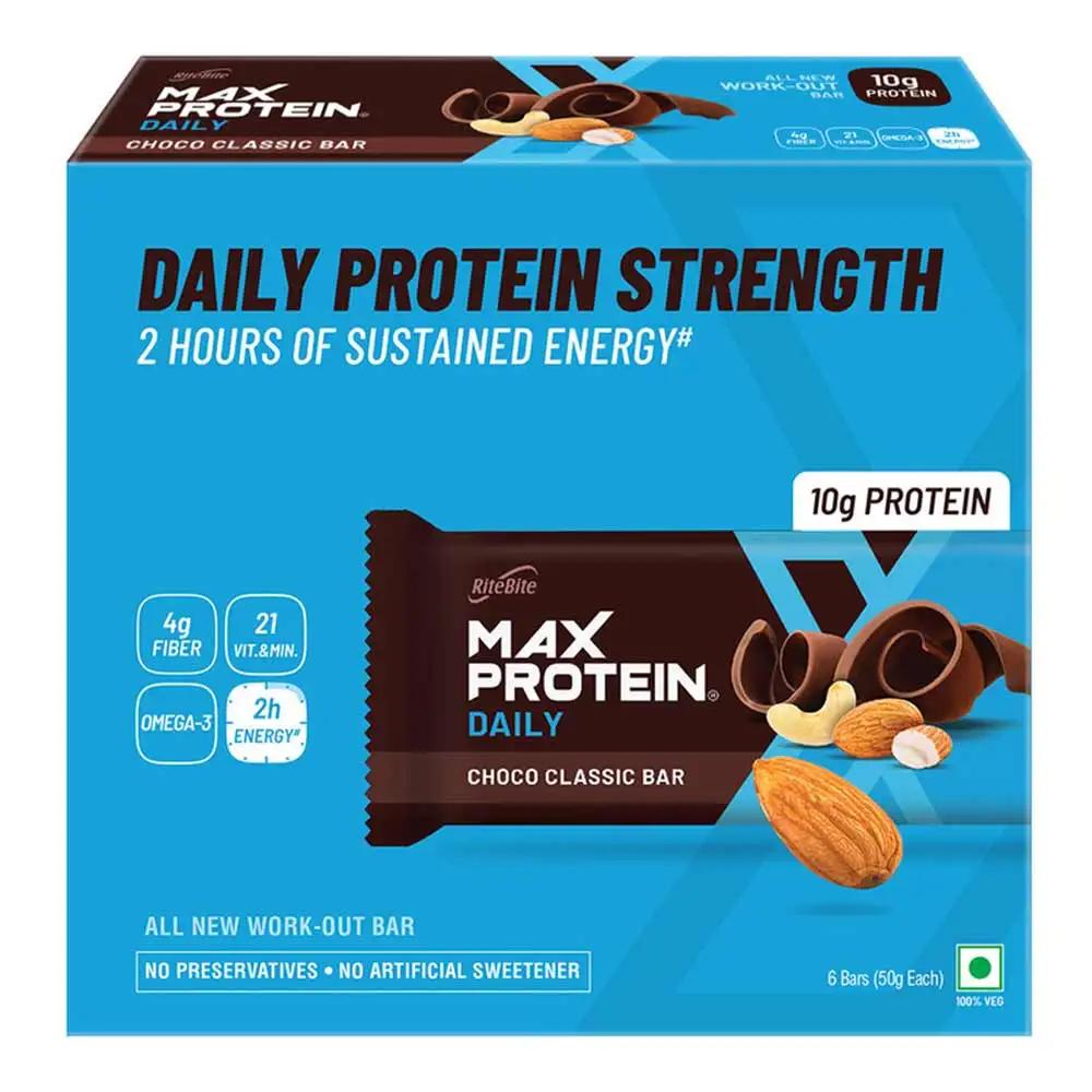 RiteBite Max Protein Daily Bar (10g Protein),  6 bar(s)  Choco Classic