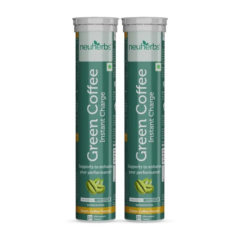 Neuherbs Green Coffee Instant Charge Effervescent Tablets (Pack Of 2)