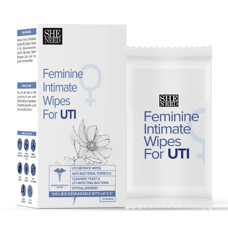 Sheneed Feminine Intimate Wipes For UTI Fungus & Bacteria