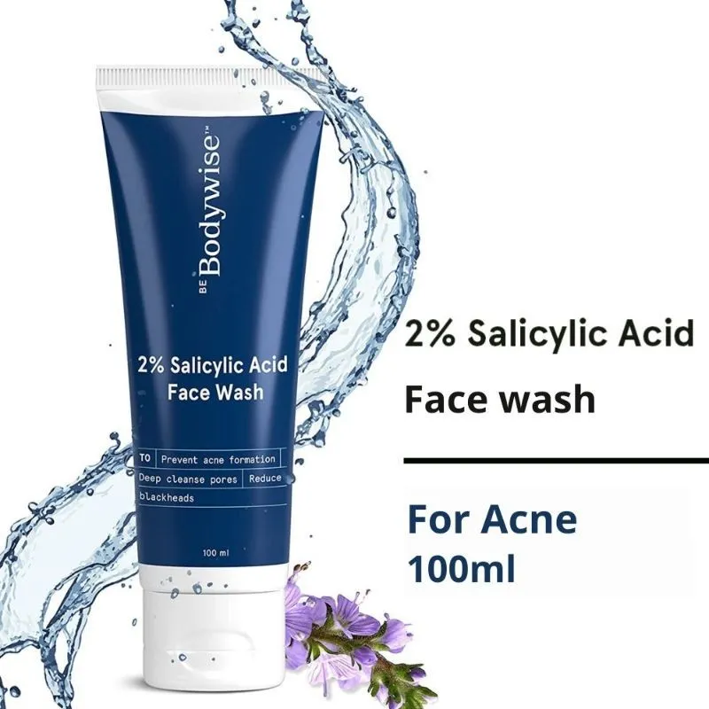 Be Bodywise 2% Salicylic Acid Face Wash - Deep Cleanses Skin ,Prevents Acne ,Removes excess oil