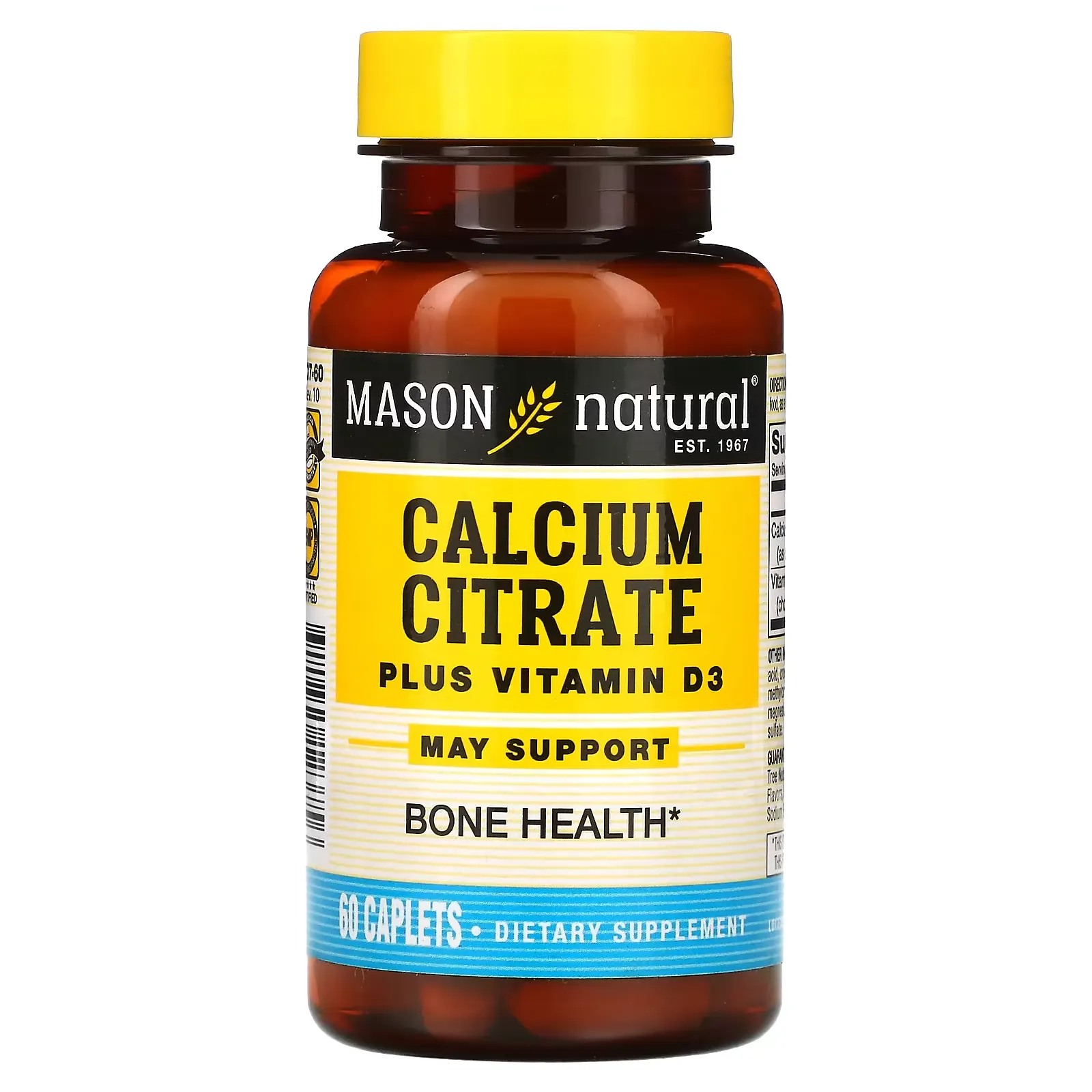 Calcium Citrate Plus Vitamin D3, 60 Caplets