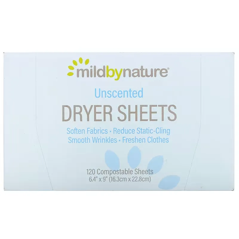 Dryer Sheets, Unscented, 120 Compostable Sheets