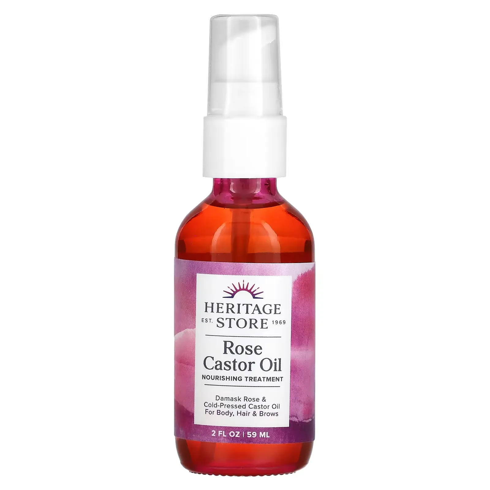 Rose Castor Oil, 2 fl oz (59 ml)