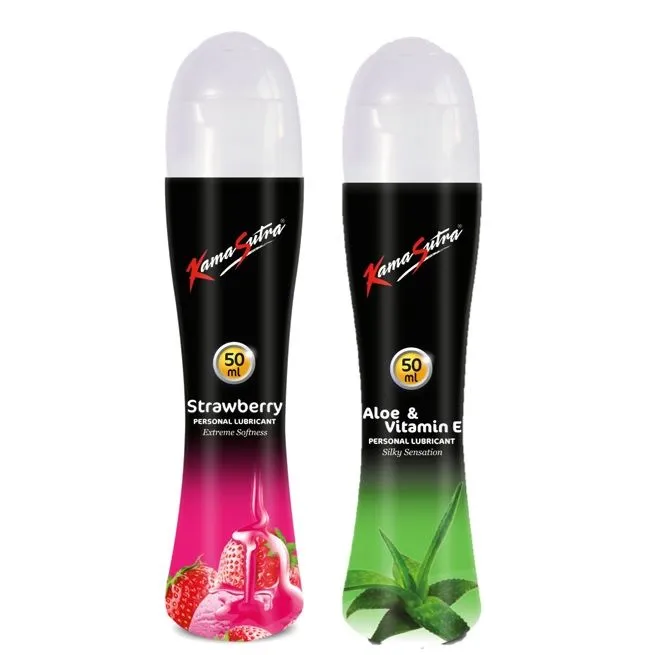 KamaSutra Lubricant Combo Of 2, Strawberry 50ml + Aloevera 50ml