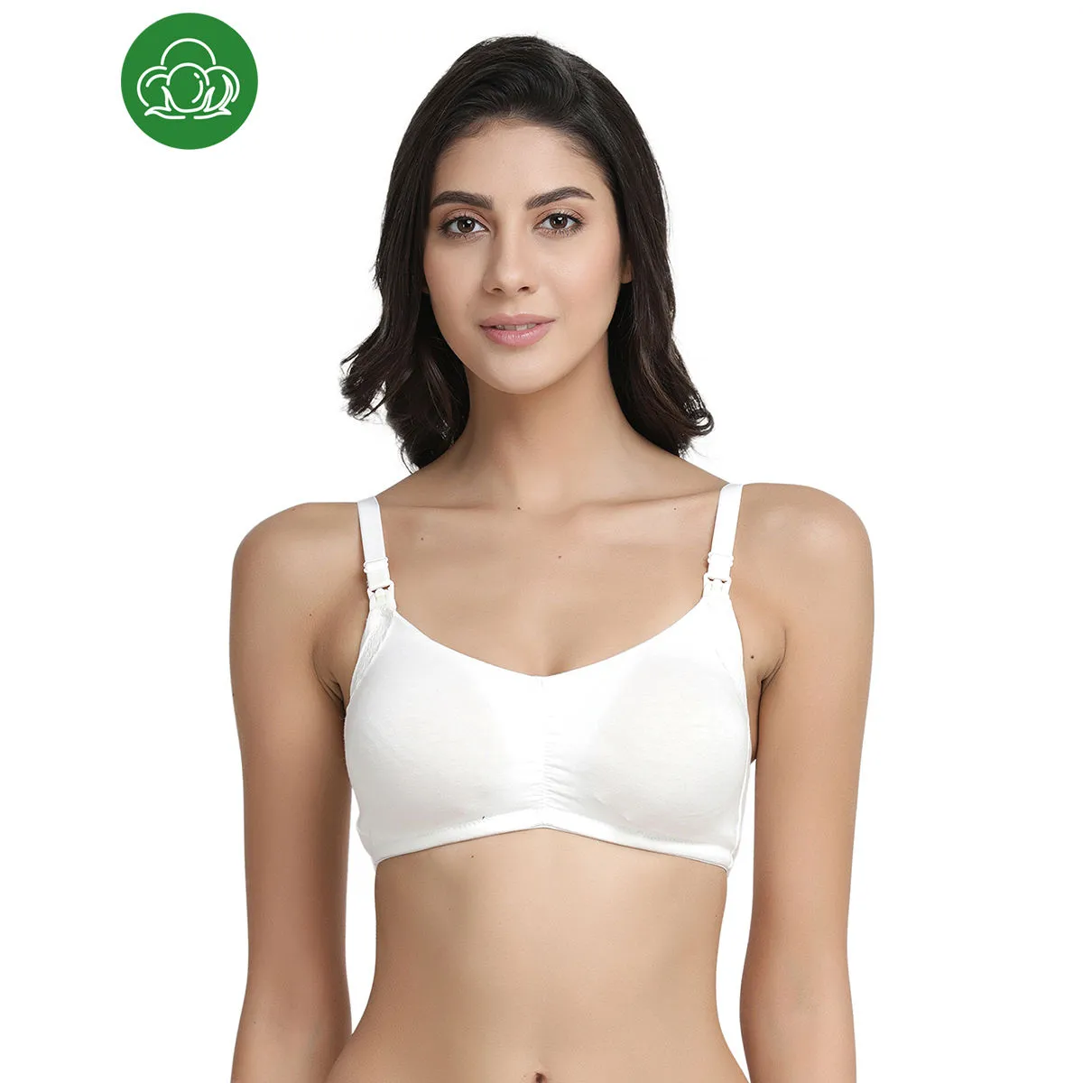 Inner Sense Women's Full Cup Nursing Bra - White