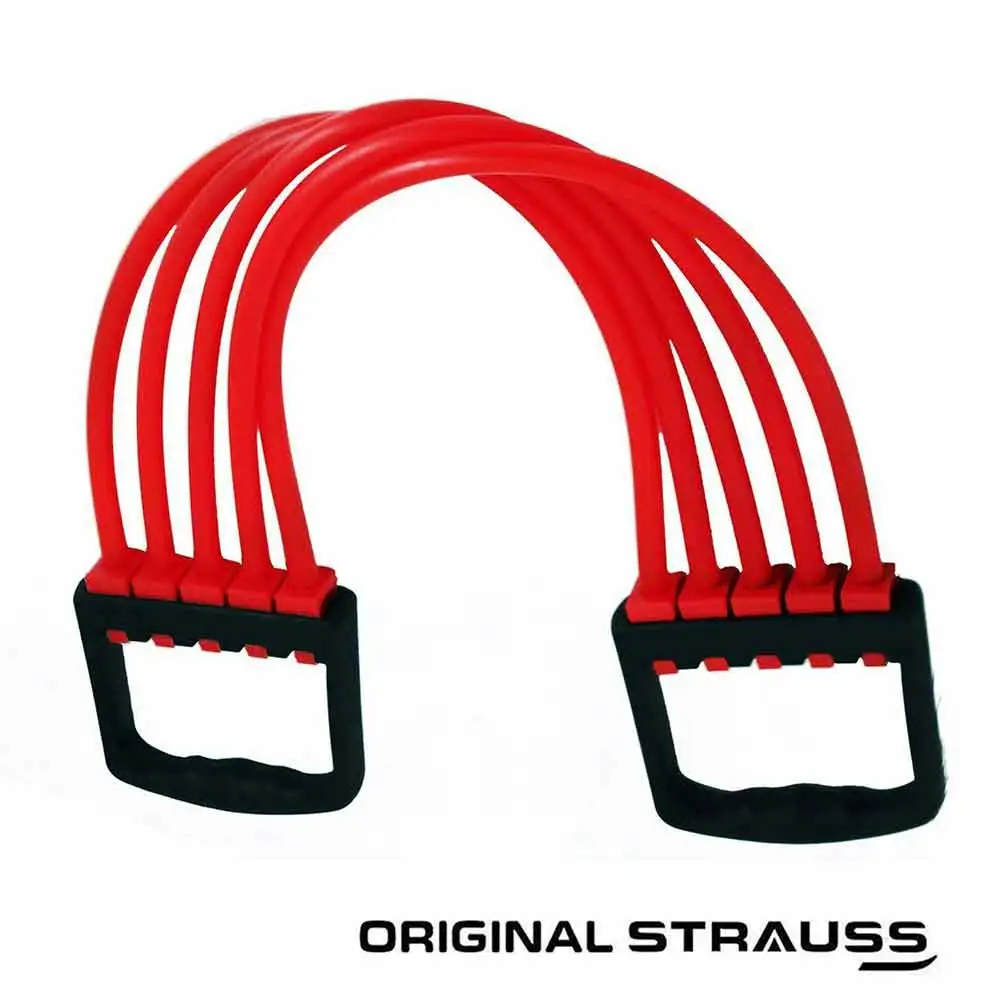 Strauss Adjustable Rubber Chest Expander,  Red  Free Size