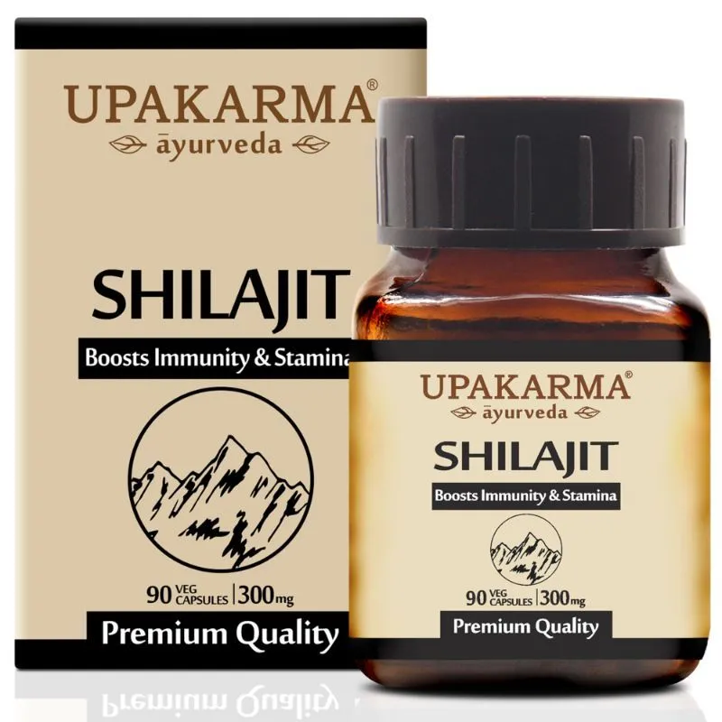 Upakarma Ayurveda Pure Shilajit 300mg 90 Veg Capsules