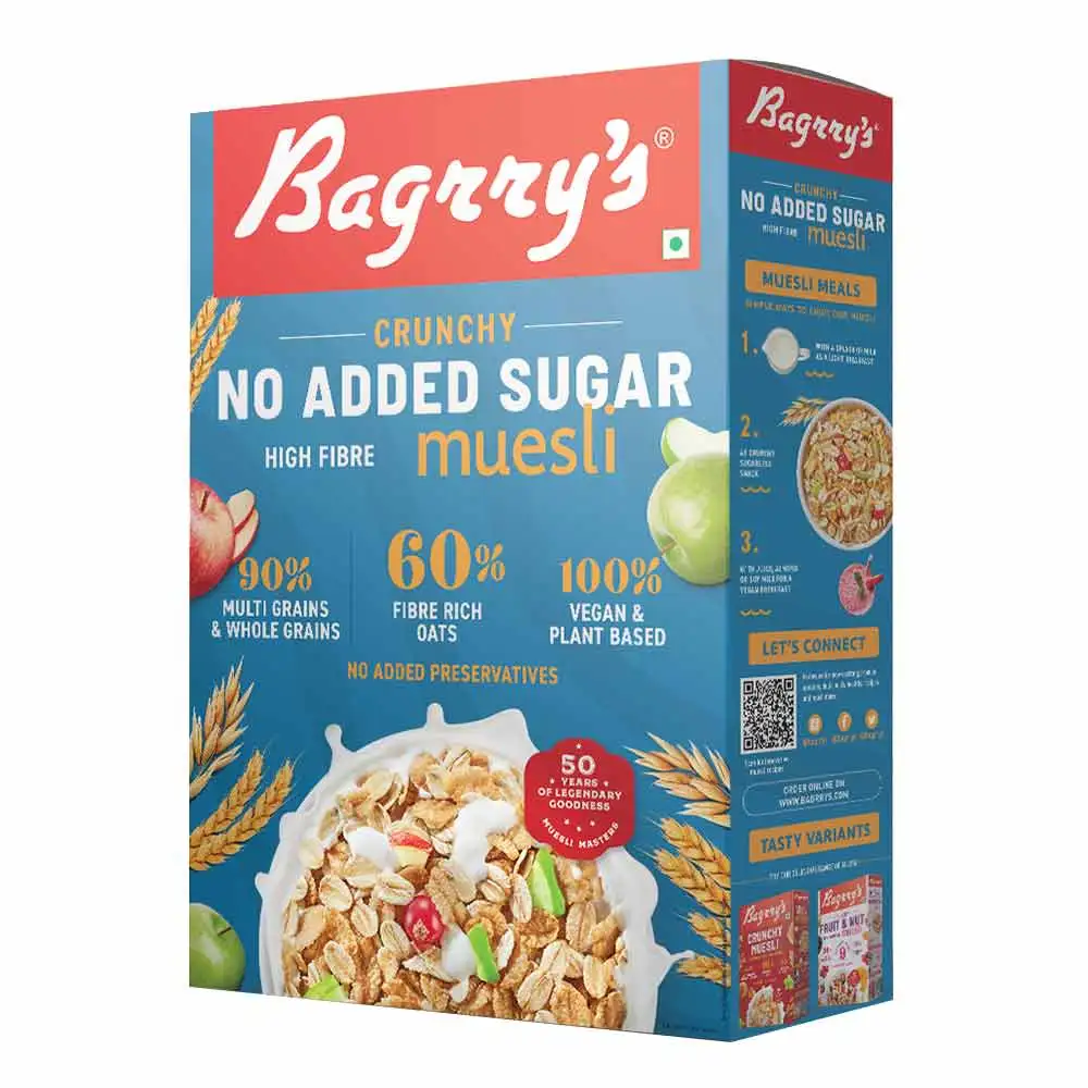 Bagrrys Crunchy Muesli No Added Sugar,  500 g  (Diet Muesli)