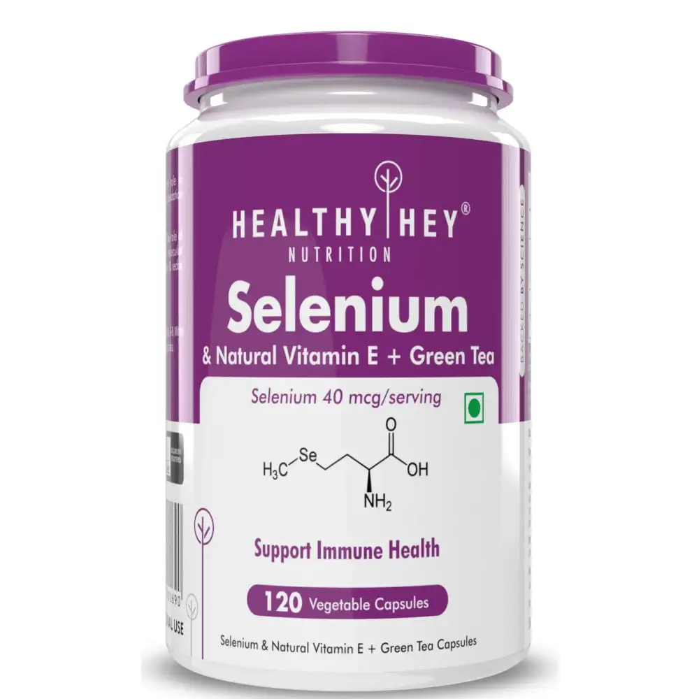 HealthyHey Nutrition Selenium plus Natural Vitamin E,  120 capsules