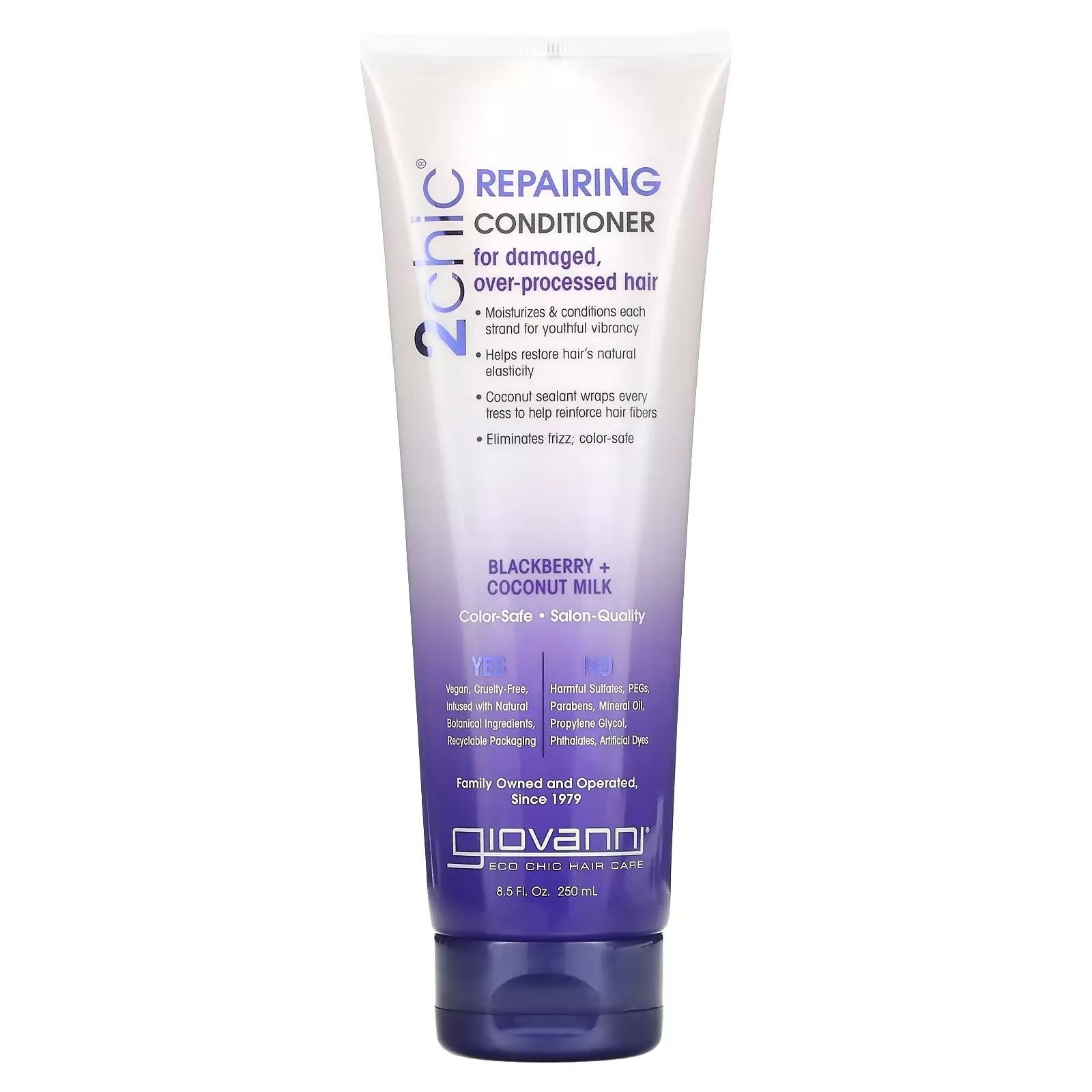 2chic, Repairing Conditioner, For Damaged, Over-Processed Hair, Blackberry + Coconut Milk, 8.5 fl oz (250 ml)