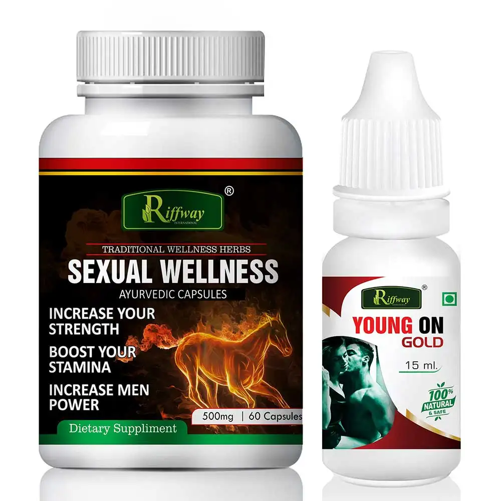 Riffway Sexual Wellness 60 Capsules & Young On Gold Oil 15 ml Combo,  2 Piece(s)/Pack