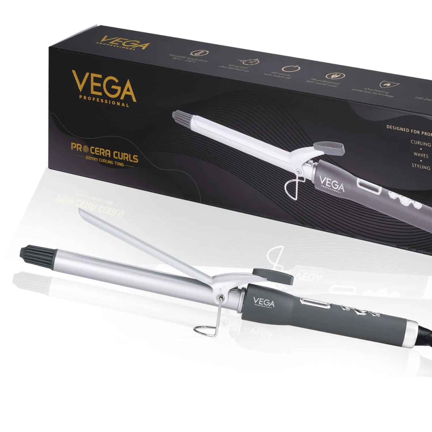 VEGA Professional Pro Cera Curls 22mm Barrel Hair Curler (VPMCT-03)