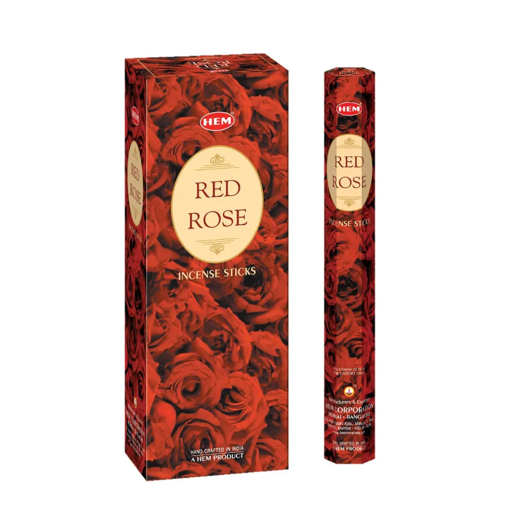 Hem Red Rose Hand Rolled Incense Sticks