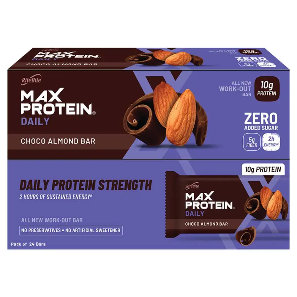 RiteBite Max Protein Work-Out Bar (10g Protein),  24 bar(s)  Choco Almond