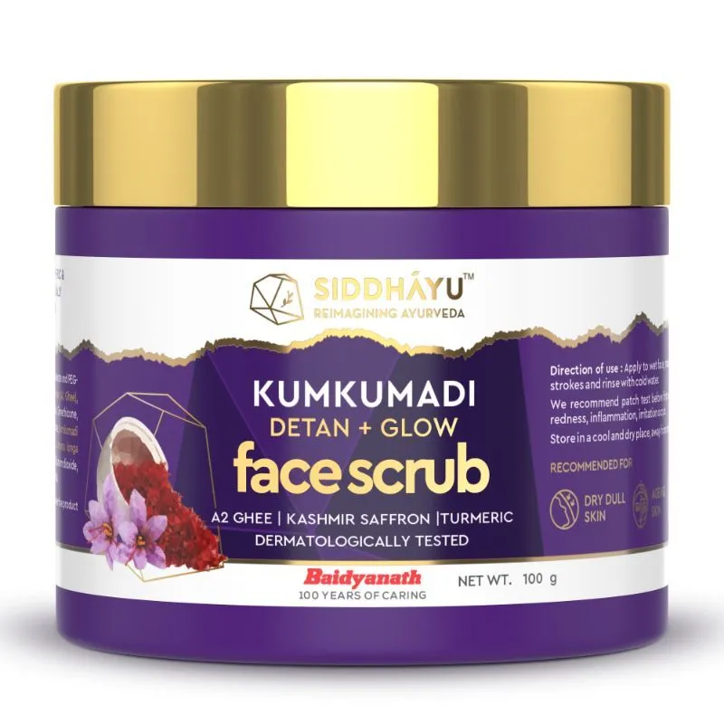 Siddhayu Kumkumadi Walnut Face Scrub For Glowing & Brightening Skin