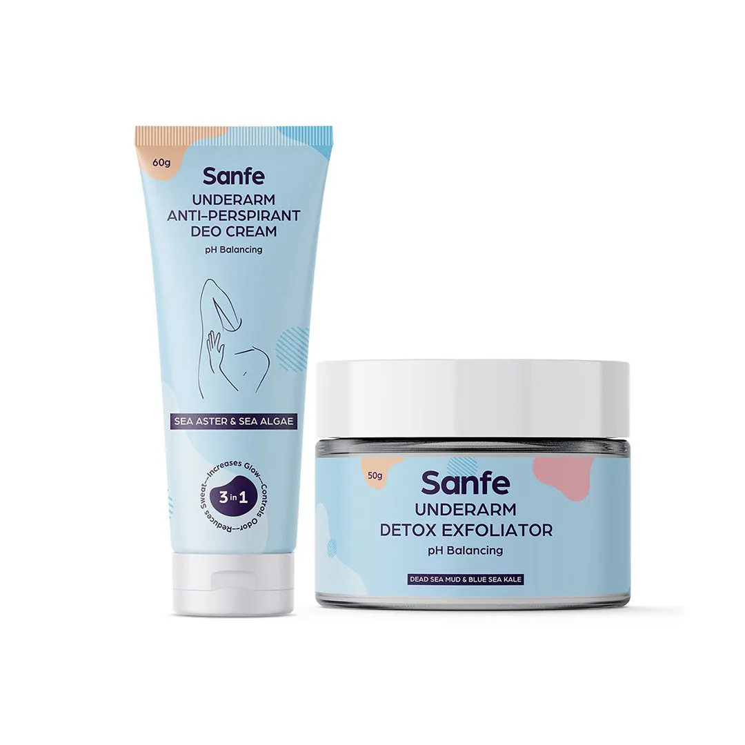 Sanfe Underarm Deo Cream With Underarm Detox Exfoliator