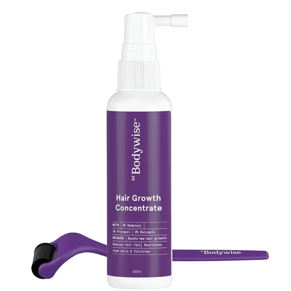 Be Bodywise Hair Growth Kit - 3% Redensyl Hair Growth Concentrate & Advance Derma Roller