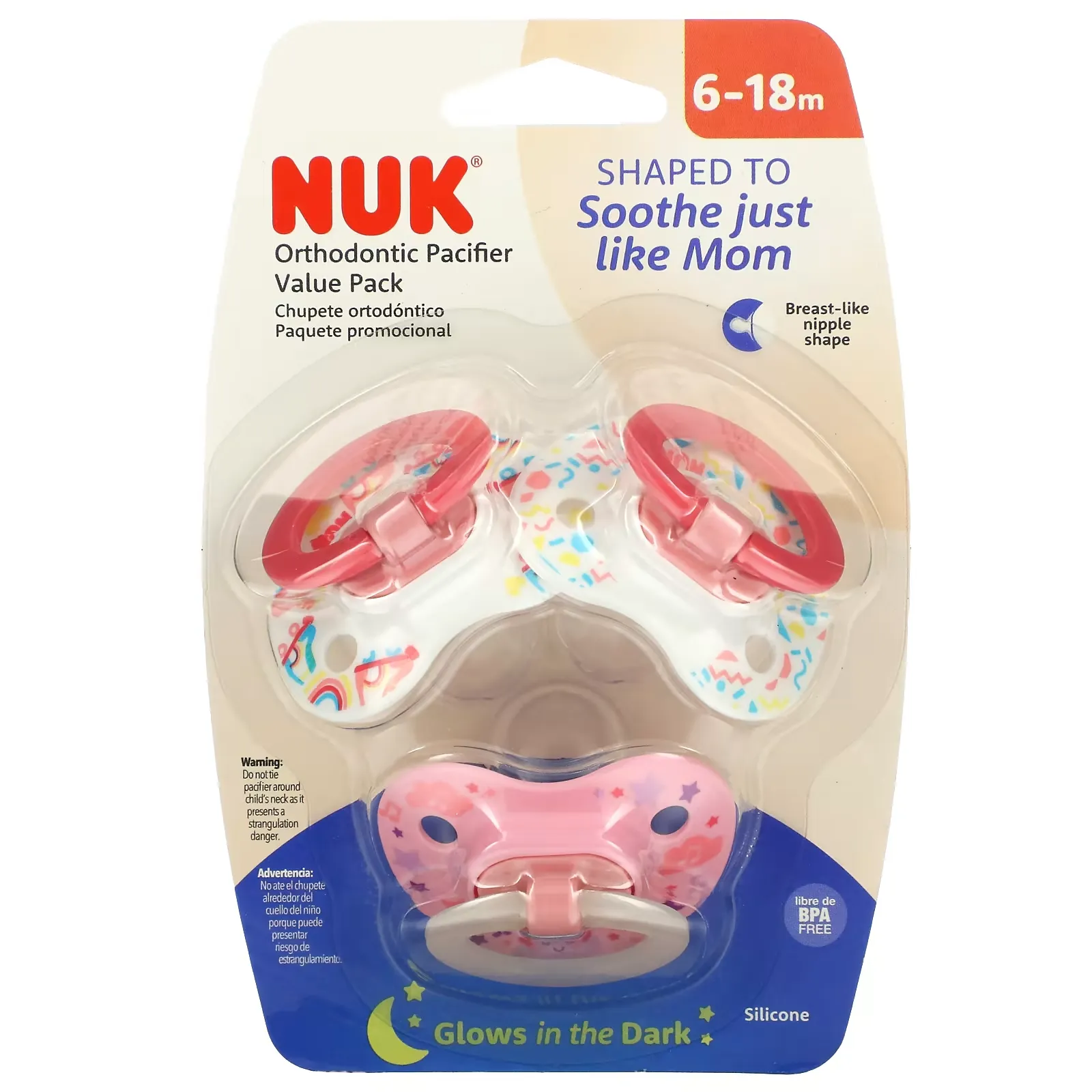 Orthodontic Pacifier Value Pack, 6-18 Months, 3 Pack