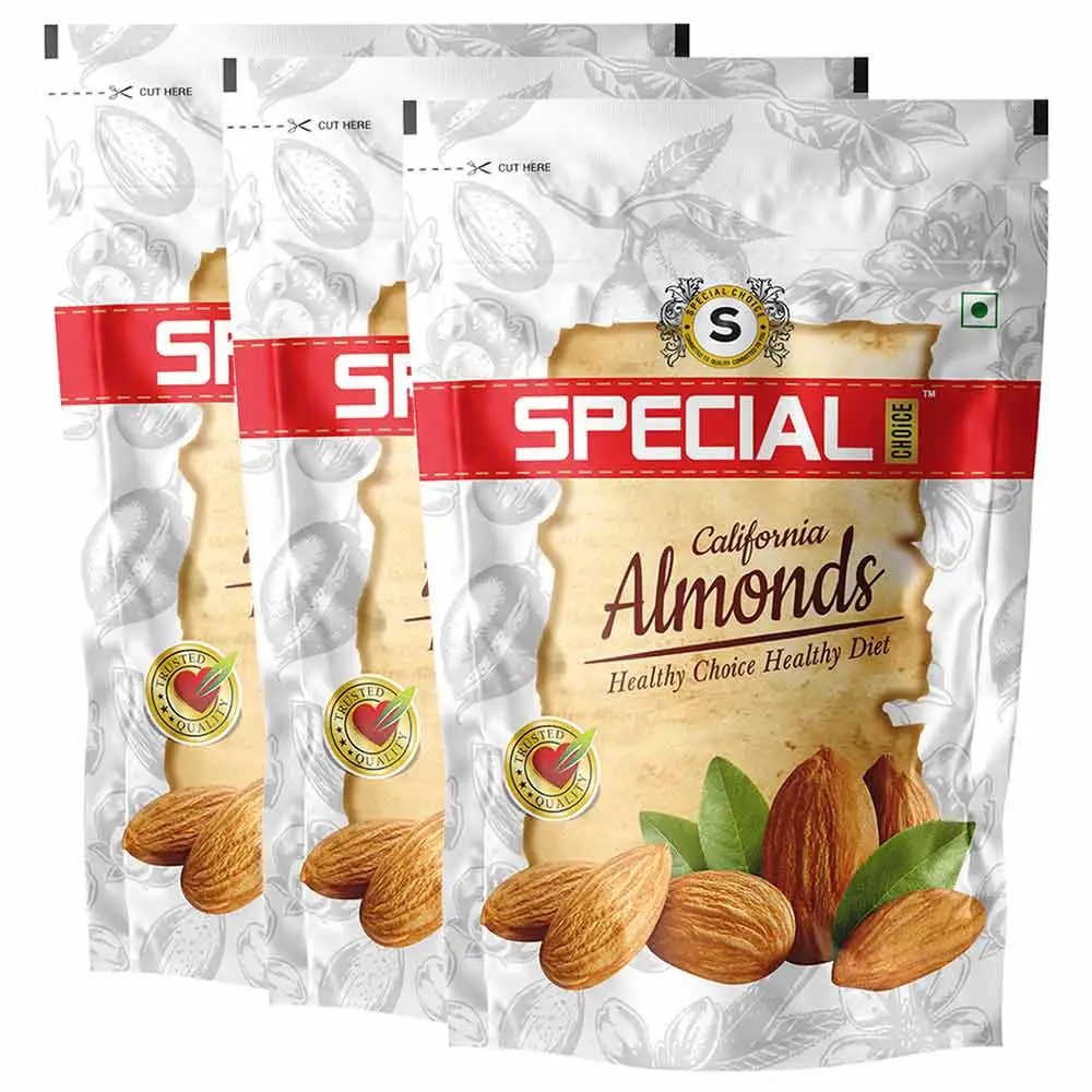 Special Choice California Almonds,  250 g  Unflavoured (Pack of 3)