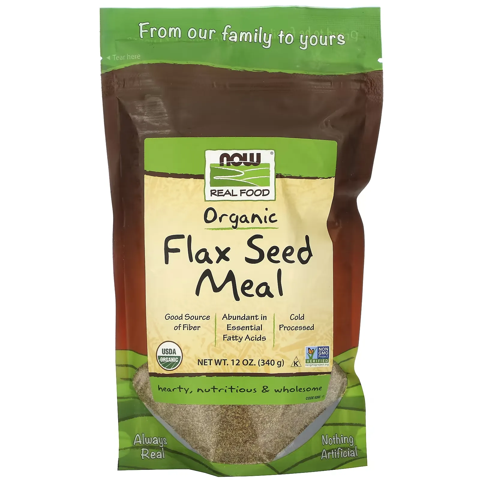 Real Food, Organic Flax Seed Meal, 12 oz (340 g)