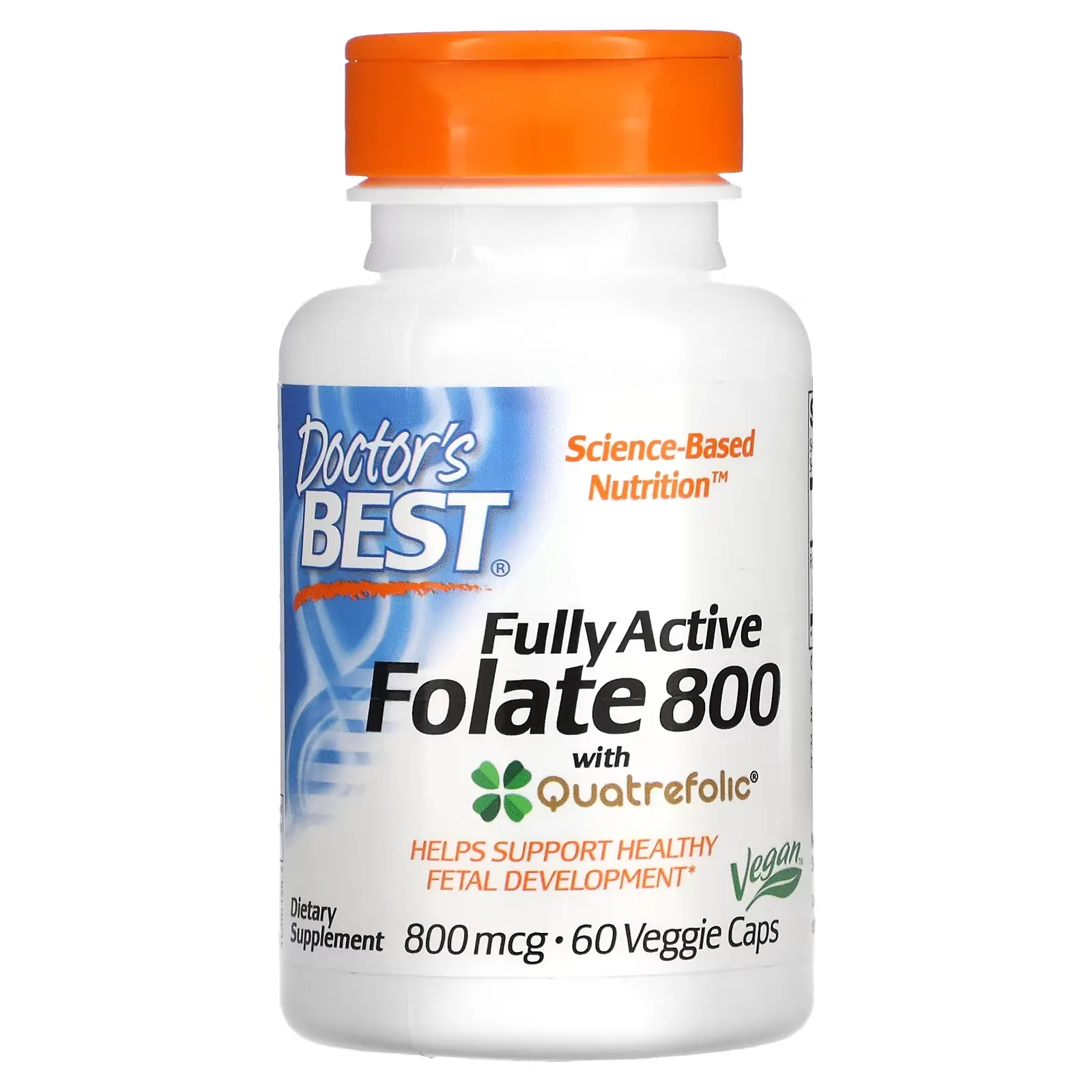 Fully Active Folate 800 with Quatrefolic, 800 mcg, 60 Veggie Caps