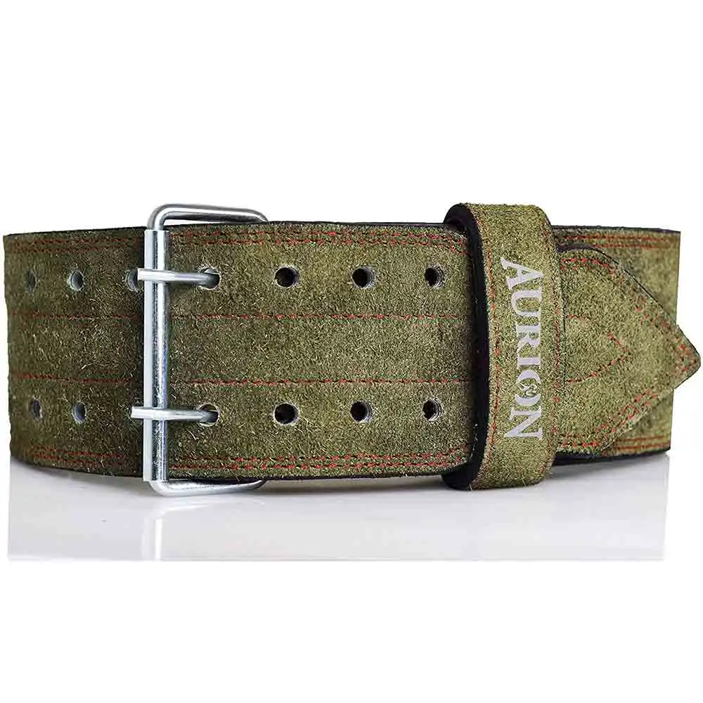 Love4ride Genuine Leather Pro Weight Lifting Belt,  Olive Green  S