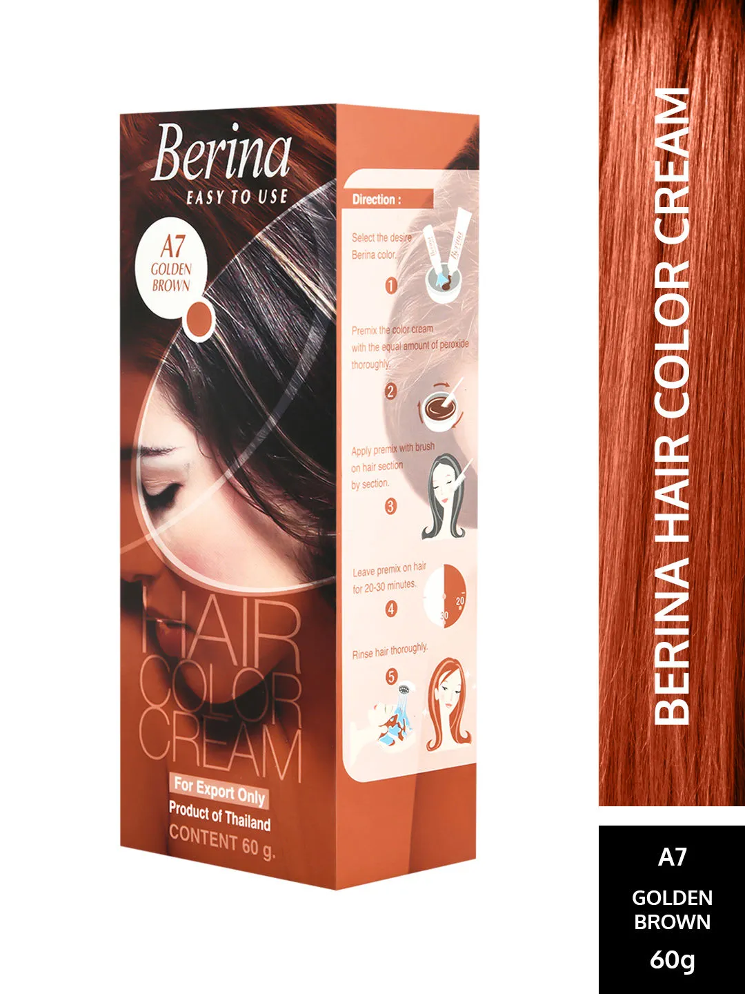 Berina Hair Color Cream - Golden Brown(Golden Brown)