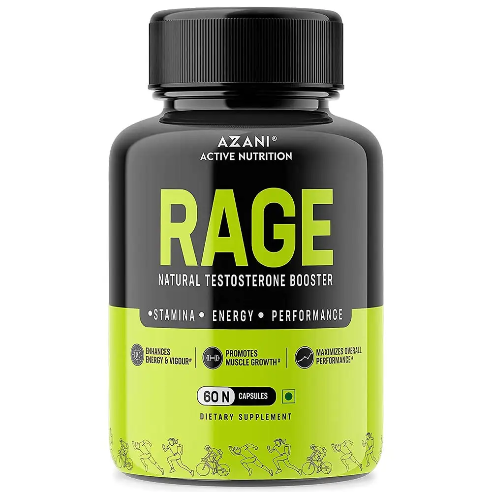 Azani Active Nutrition Rage Testosterone Booster,  60 capsules  Unflavoured