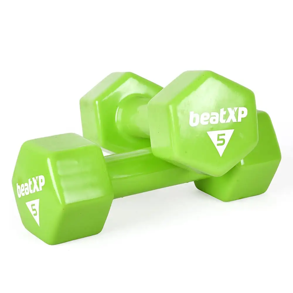 beatXP Vinyl Dumbbells,  Green (Pack of 2)  5 kg