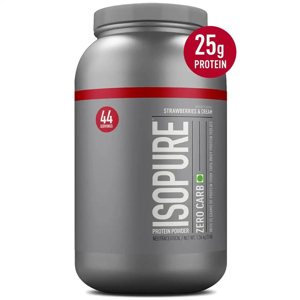 Isopure Zero Carb Protein Powder,  3 lb  Strawberries & Cream