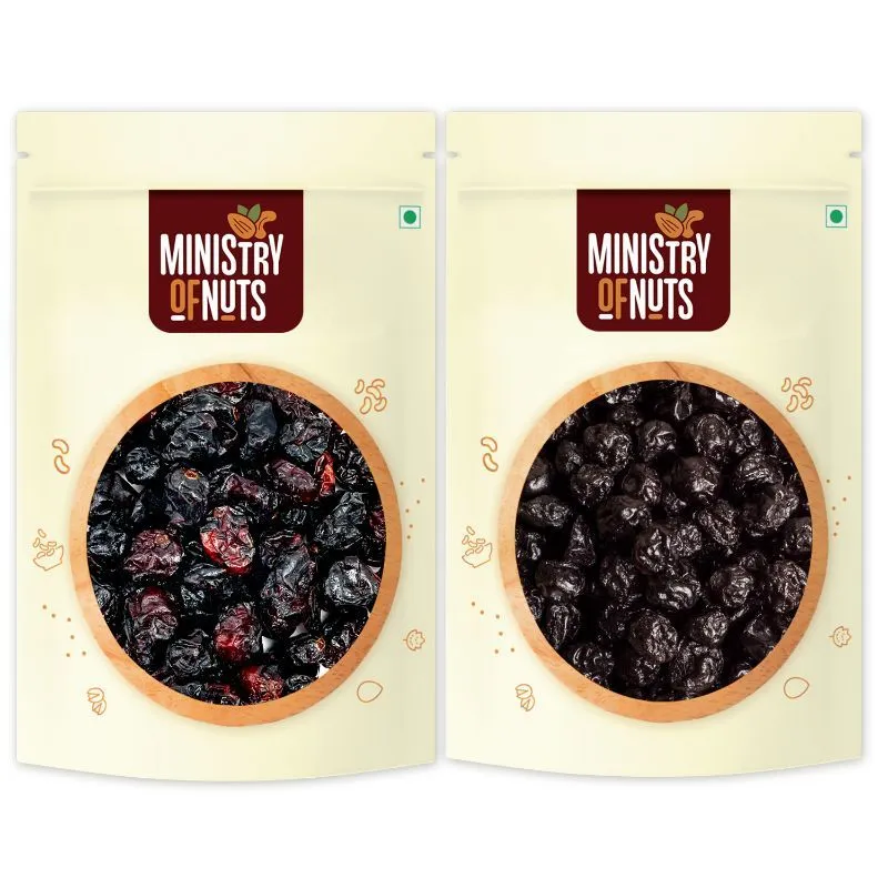 Ministry of Nuts Premium Dried Berries Whole Cranberries & Blueberry