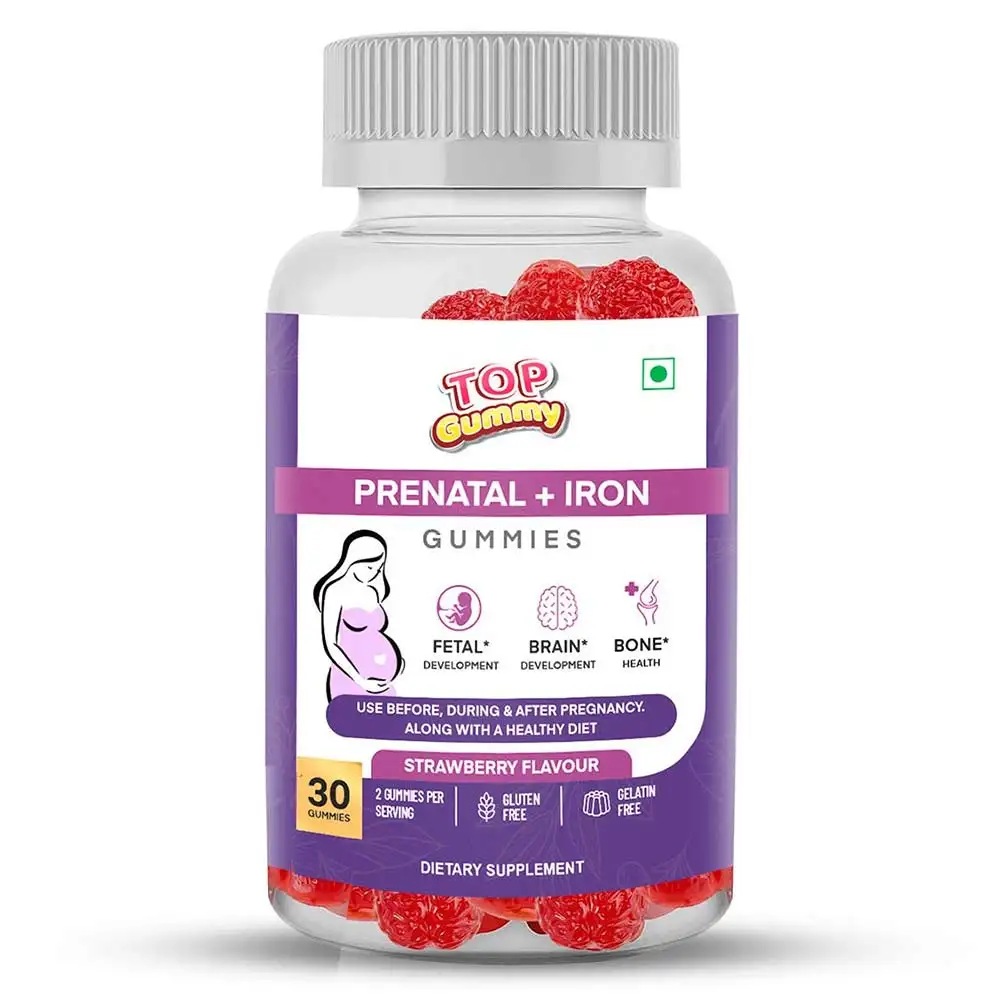 Top Gummy Prenatal + Iron Strawberry Flavour,  30 gummies