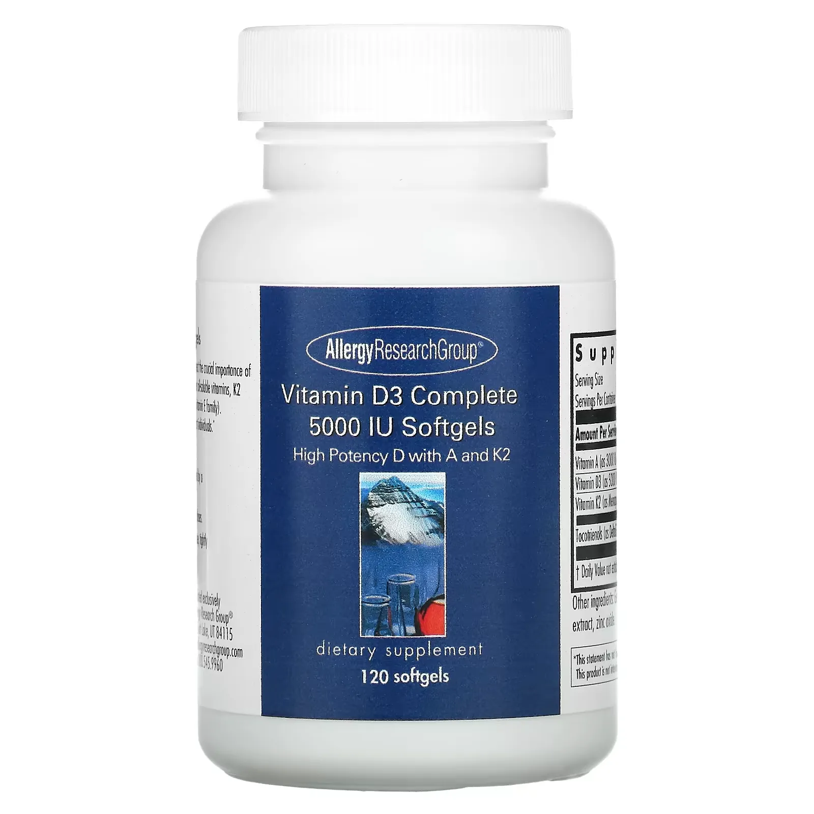 Vitamin D3 Complete, 5,000 IU, 120 Softgels