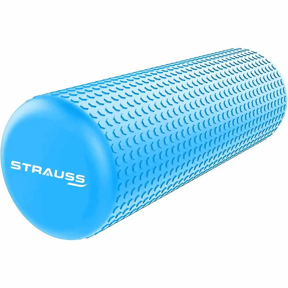 Strauss Standard Yoga Massage Eva Foam Roller,  Sky Blue  30cm