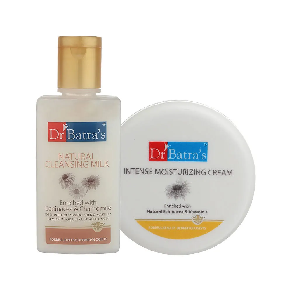 Dr.Batra's Natural Cleansing Milk & Intense Moisturizing Cream Enrich With Echinacea & Chamomile