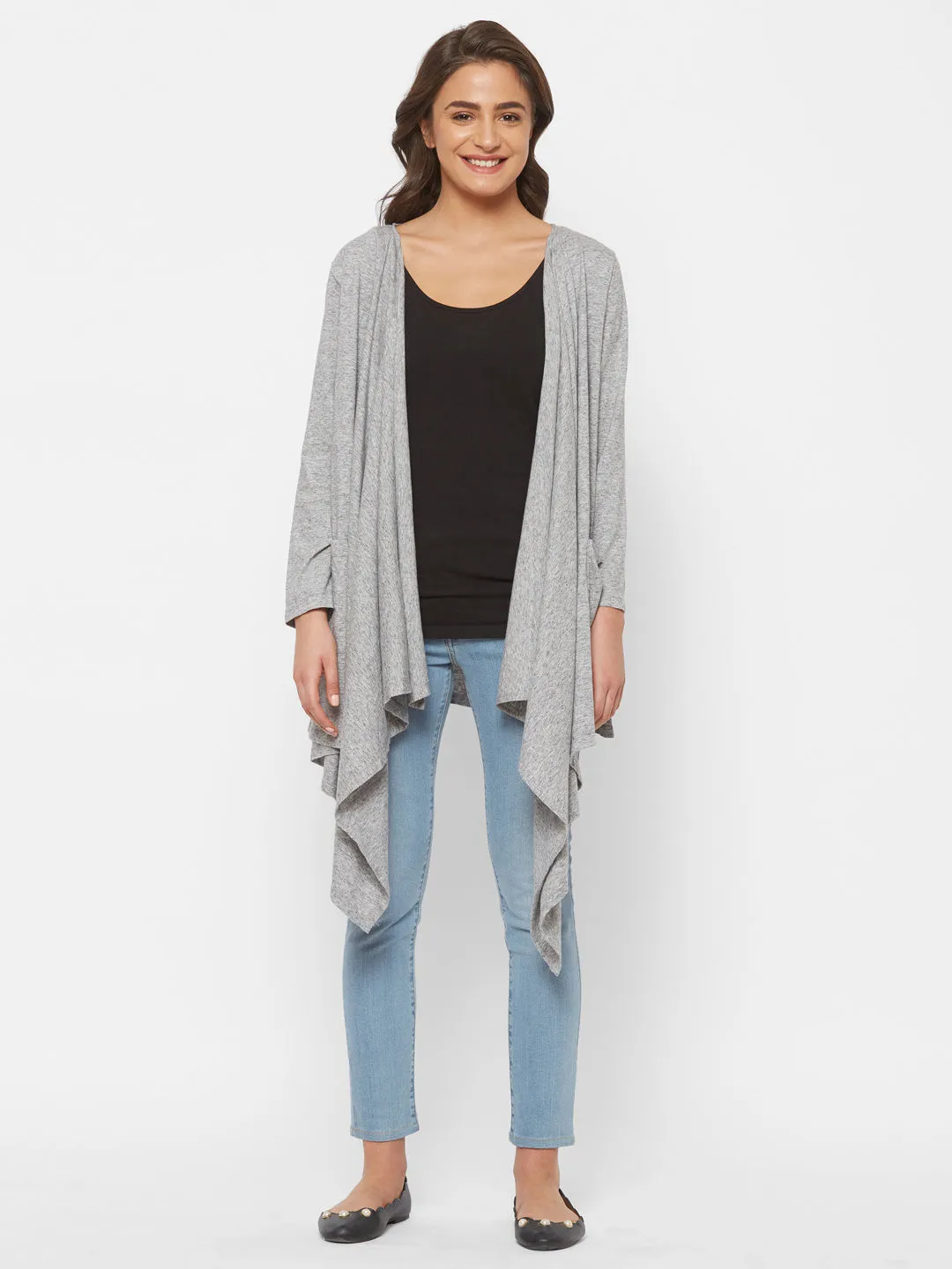 Mystere Paris Chic Maternity Cardigan - Grey