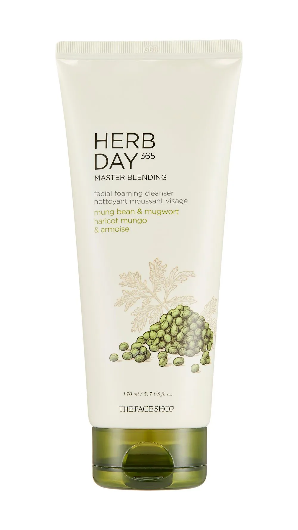 The Face Shop HERB DAY 365 Master Blending Foaming Cleanser - Mungbean & Mugwort