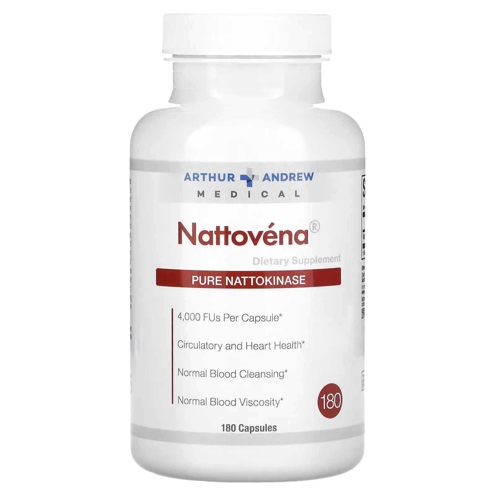 Nattovena, Pure Nattokinase, 4,000 mg, 180 Capsules